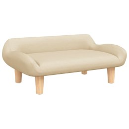 SOFA KANAPA LEGOWISKO DLA PSA KREMOWE 70X40X24CM OBITE TKANINĄ