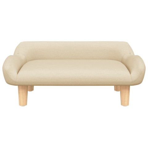 SOFA KANAPA LEGOWISKO DLA PSA KREMOWE 70X40X24CM OBITE TKANINĄ