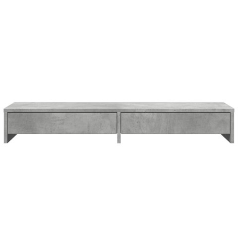 PODSTAWKA POD MONITOR Z SZUFLADAMI SZAROŚĆ BETONU 100X27X15CM