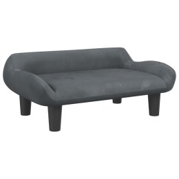 SOFA DLA DZIECI CIEMNOSZARA 70X40X24CM AKSAMIT