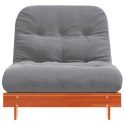 SOFA ROZKŁADANA FUTON Z MATERACEM WOSKOWY BRĄZ 90X206X11CM