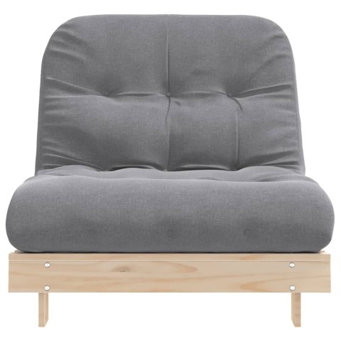 SOFA ROZKŁADANA TYPU FUTON Z MATERACEM 80X206X11CM SOSNOWA