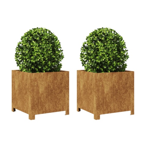 DONICE OGRODOWE 2 SZT. 30X30X30CM STAL KORTENOWSKA