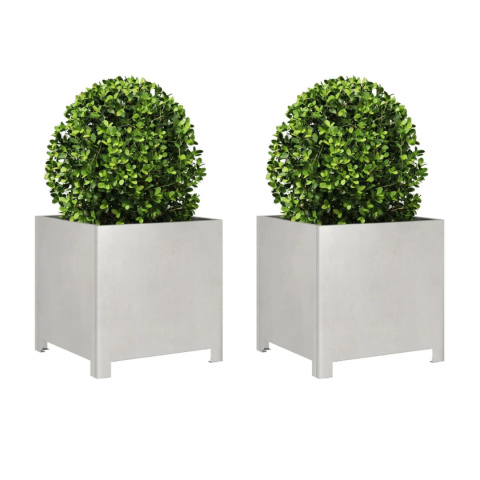 DONICE OGRODOWE 2 SZT. 40X40X40CM STAL NIERDZEWNA