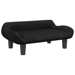 SOFA DLA DZIECI CZARNA 70X40X24CM AKSAMIT