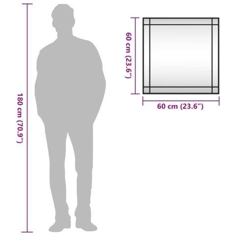 LUSTRO ŚCIENNE CZARNE 60X60CM KWADRATOWE ŻELAZO