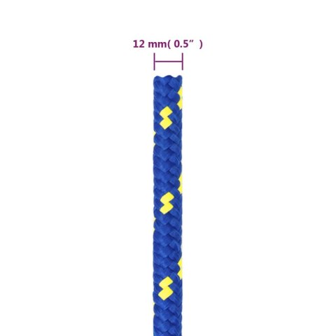LINKA ŻEGLARSKA NIEBIESKA 12MM 25M POLIPROPYLEN