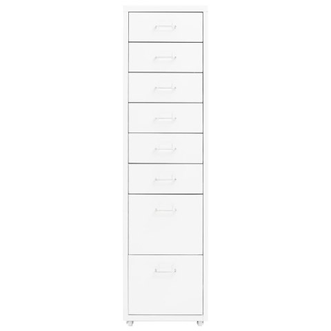 MOBILNA SZAFKA KARTOTEKOWA BIAŁA 28X41X109CM METALOWA