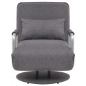OBROTOWY FOTEL ROZKŁADANY CIEMNOSZARY TKANINA