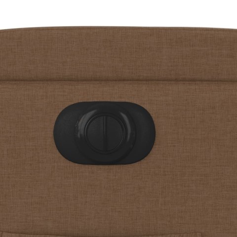 ELEKTRYCZNY FOTEL ROZKŁADANY BRĄZOWY OBITY TKANINĄ