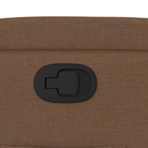 PODNOSZONY FOTEL ROZKŁADANY BRĄZOWY OBITY TKANINĄ