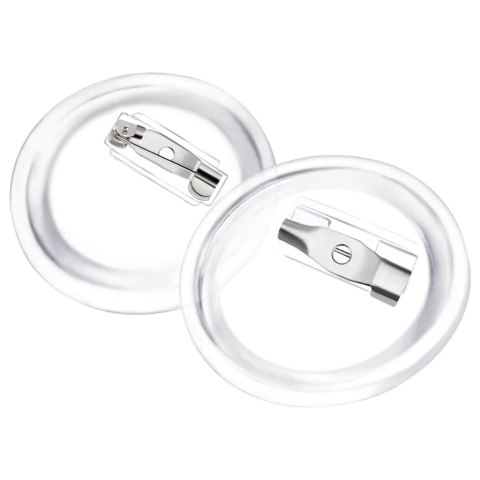 PRZYPINKI Z ZAPIĘCIAMI 100 SZT. AKRYL 25MM DIY GADŻETY EVENTY