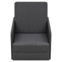 ROZKŁADANY FOTEL CIEMNOSZARY TKANINA