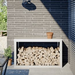 STOJAK NA DREWNO OPAŁOWE BIAŁY 100X40X60CM STALOWY