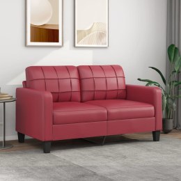 2-OSOBOWA SOFA WINNA CZERWIEŃ 140CM SZTUCZNA SKÓRA