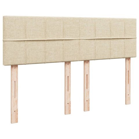 ŁÓŻKO KONTYNENTALNE Z MATERACEM KREMOWE TKANINA 140X200CM