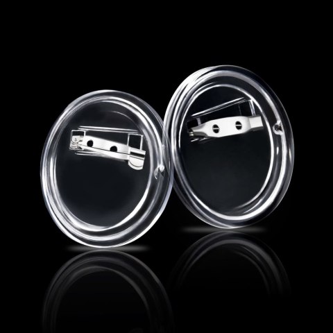 PRZYPINKI Z ZAPIĘCIAMI 100 SZT. AKRYL 37MM DIY GADŻETY EVENTY