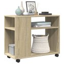 STOLIK BOCZNY NA KÓŁKACH DĄB SONOMA 70X35X60CM