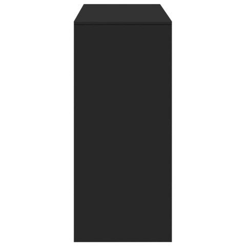 STOLIK BAROWY Z REGAŁEM CZARNY 124X46X103,5CM