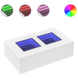 STOLIK KAWOWY Z LED INFINITY BIAŁY 116X69X40CM