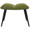 FOTEL USZAK Z PODNÓŻKIEM JASNOZIELONY OBITY AKSAMITEM