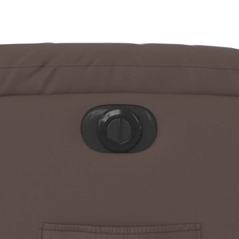 ELEKTRYCZNY FOTEL ROZKŁADANY BRĄZOWY OBITY SZTUCZNĄ SKÓRĄ