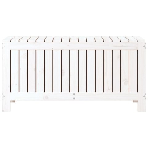 SKRZYNIA OGRODOWA BIAŁA 108X42,5X54CM LITE DREWNO SOSNOWE