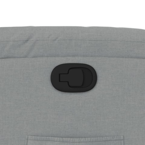 PODNOSZONY FOTEL ROZKŁADANY JASNOSZARY OBITY TKANINĄ