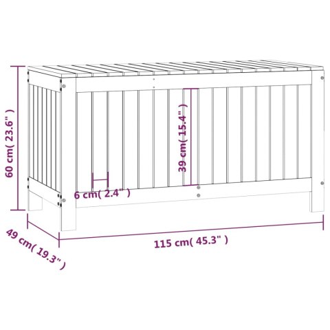 SKRZYNIA OGRODOWA 115X49X60CM LITE DREWNO SOSNOWE