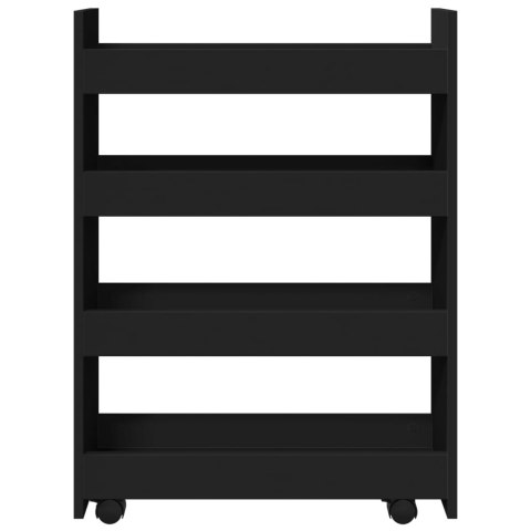 WĄSKI WÓZEK POMOCNICZY 4-POZIOMOWY CZARNY