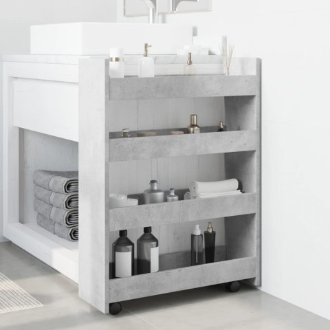 WĄSKI WÓZEK POMOCNICZY 4-POZIOMOWY SZAROŚĆ BETONU