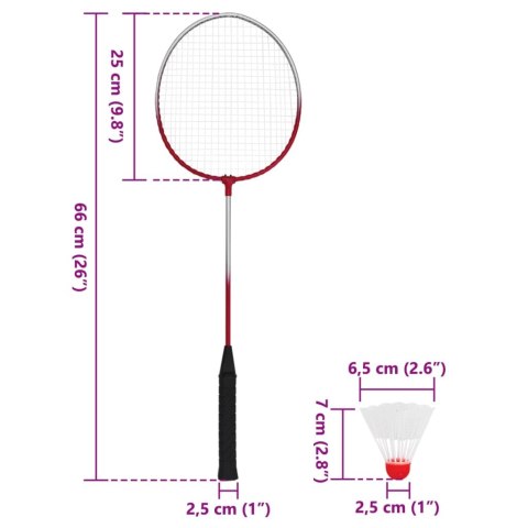 ZESTAW DO BADMINTONA Z 4 RAKIETKAMI I SIATKĄ 620X151CM