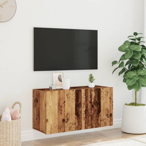 ŚCIENNA SZAFKA TV STARE DREWNO 80X30X41CM