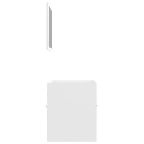 SZAFKA POD UMYWALKĘ I LUSTRO 2-CZ. ZESTAW MEBLI ŁAZIENKOWYCH BIAŁY