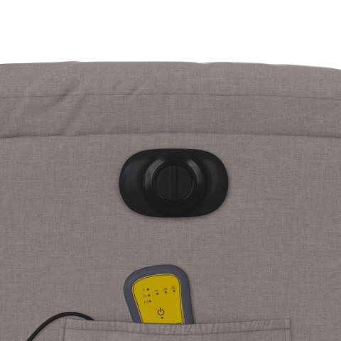 PODNOSZONY FOTEL MASUJĄCY ELEKTRYCZNY ROZKŁADANY KOLOR TAUPE