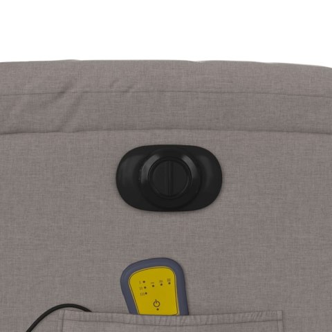 ROZKŁADANY FOTEL MASUJĄCY ELEKTRYCZNY KOLOR TAUPE TKANINA