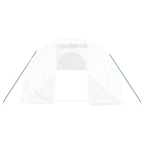 SZKLARNIA ZE STALOWĄ RAMĄ BIAŁA 36M² 12X3X2M