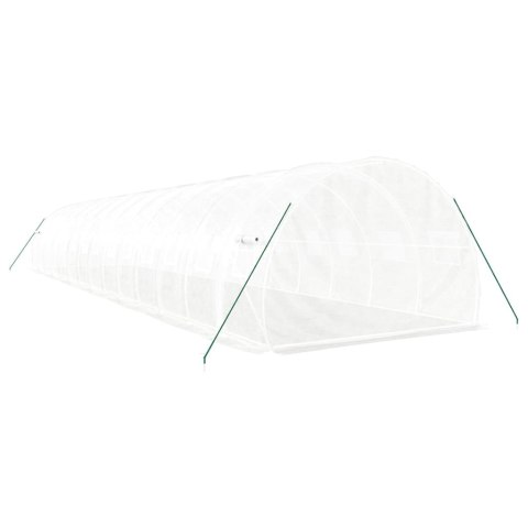 SZKLARNIA OGRODOWA ZE STALOWĄ RAMĄ BIAŁA 42M² 14X3X2M