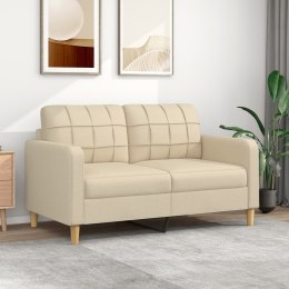 2-OSOBOWA SOFA KREMOWA 140CM TAPICEROWANA TKANINĄ