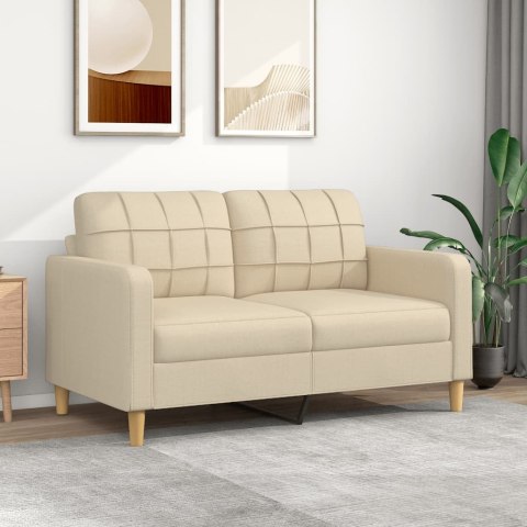 2-OSOBOWA SOFA KREMOWA 140CM TAPICEROWANA TKANINĄ
