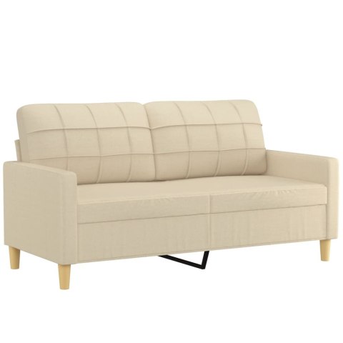 2-OSOBOWA SOFA KREMOWA 140CM TAPICEROWANA TKANINĄ