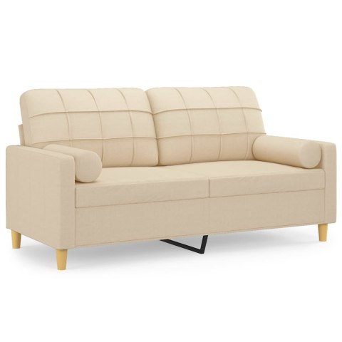2-OSOBOWA SOFA Z PODUSZKAMI KREMOWA 140CM TKANINA