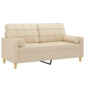 2-OSOBOWA SOFA Z PODUSZKAMI KREMOWA 140CM TKANINA