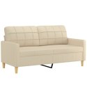 2-OSOBOWA SOFA Z PODUSZKAMI KREMOWA 140CM TKANINA