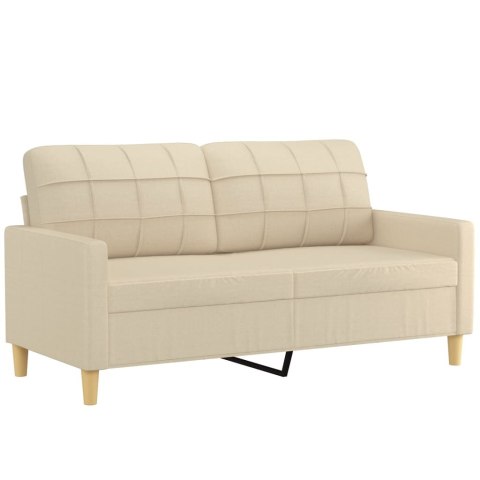 2-OSOBOWA SOFA Z PODUSZKAMI KREMOWA 140CM TKANINA