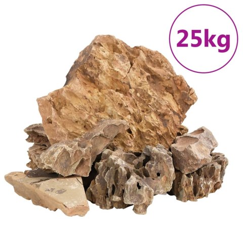 KAMIENIE DRAGON STONE SMOCZA SKAŁA 25KG DO AKWARIUM OGRÓD 5-30CM BRĄZOWE