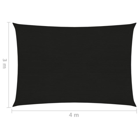 ŻAGIEL PRZECIWSŁONECZNY OGRODOWY MARKIZA TARAS 160G/M² CZARNY 3X4M