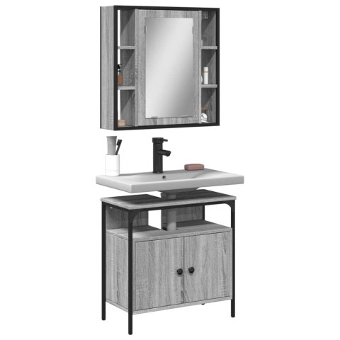 2-CZĘŚCIOWY ZESTAW MEBLI ŁAZIENKOWYCH SZARY DĄB SONOMA