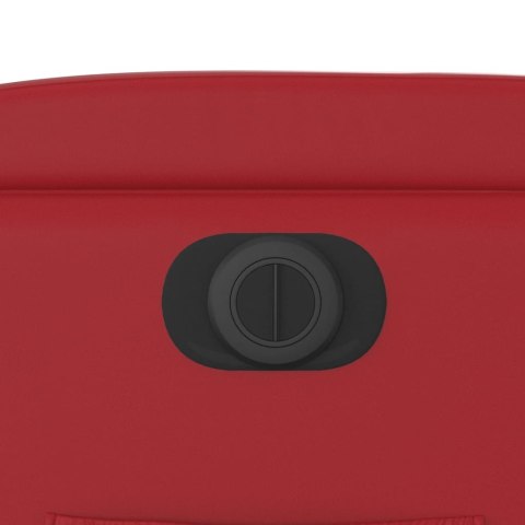 ELEKTRYCZNY FOTEL ROZKŁADANY CZERWONY OBITY SZTUCZNĄ SKÓRĄ