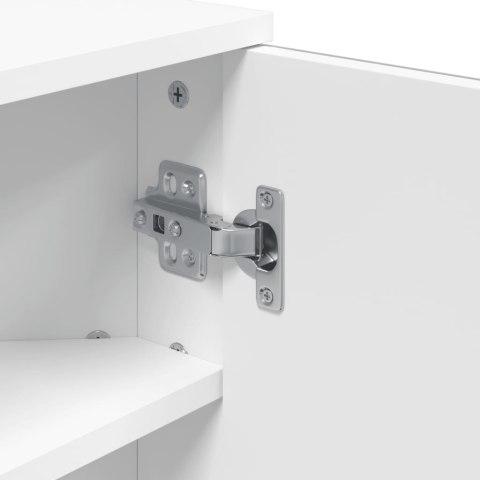 NAROŻNA SZAFKA ŁAZIENKOWA Z LUSTREM BIAŁA 30X24X60CM